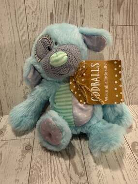 Demdaco Oddballs Puppy Plush Stuffed Animal Blue